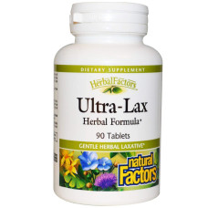 Проносне засіб, Ultra-Lax, Natural Factors, 90 таблеток