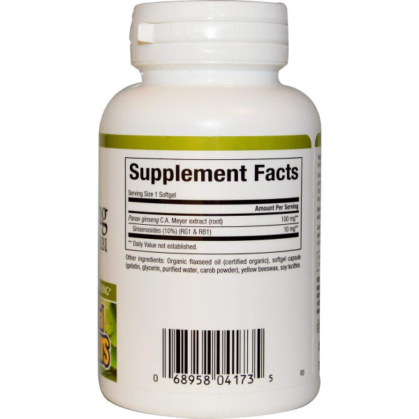Женьшень, Panax Ginseng, Natural Factors, 60 капсул