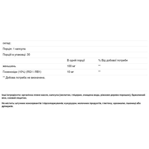 Женьшень, Panax Ginseng, Natural Factors, 60 капсул