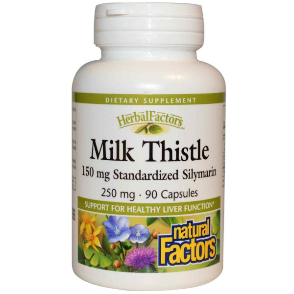 Розторопша (Milk Thistle), Natural Factors, 250 мг, 90 капсул