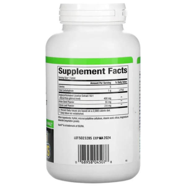 Корінь солодки, DGL, Licorice Root, Natural Factors, екстракт, 180 жувальних таблеток