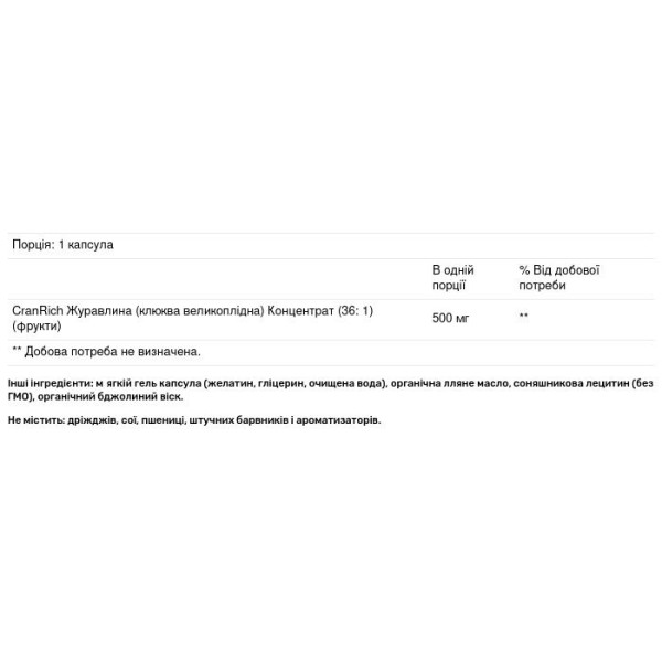 Журавлина екстракт (суперконцентрат), Cranberry Concentrate, Natural Factors, 500 мг, 90 капсул