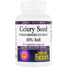 Селера, Natural Factors Celery Seed, стандартизований екстракт насіння, 60 капсул