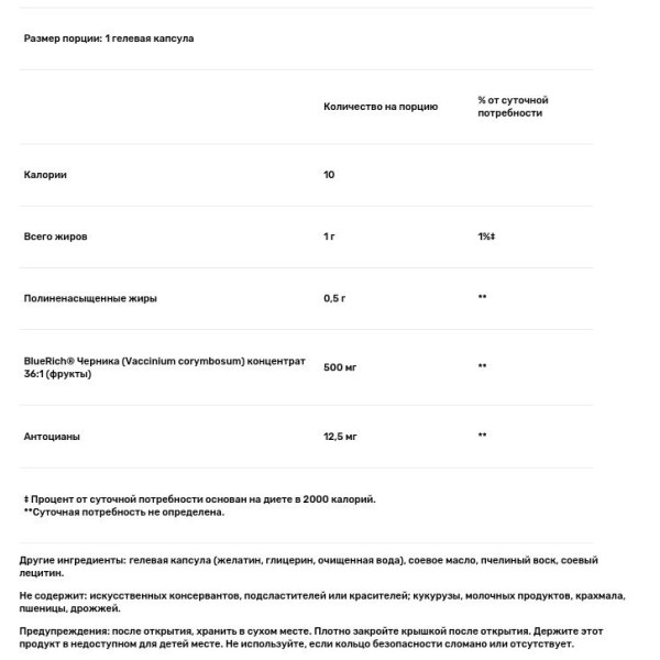 Супер сила, голубика, Blueberry Concentrate, Natural Factors, 500 мг, 90 капсул