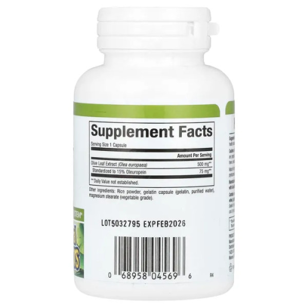 Олива, екстракт листя, HerbalFactors, Olive Leaf, Natural Factors, 500 мг, 60 капсул