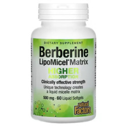 Берберин 500 мг, матрица LipoMicel, Natural Factors Berberine LipoMicel Matrix, 60 капсул