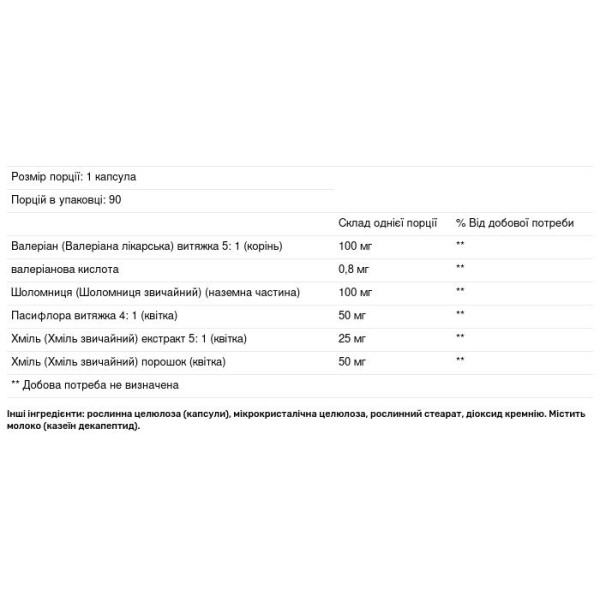 Здоровий сон з валеріаною і хмелем, Sleep Relax, Natural Factors, 90 капсул
