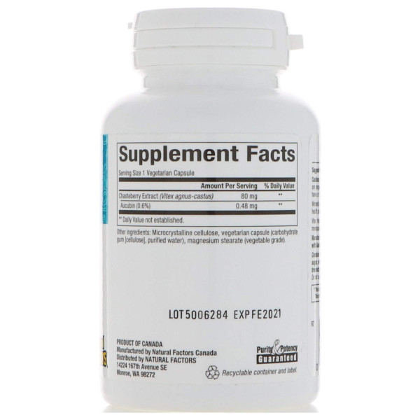 Авраамове дерево, Vitex Chasteberry, Natural Factors, екстракт, 90 капсул