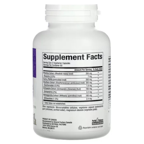 Підтримка наднирників, WomenSense, AdrenaSense, Natural Factors, 120 вегетаріанських капсул