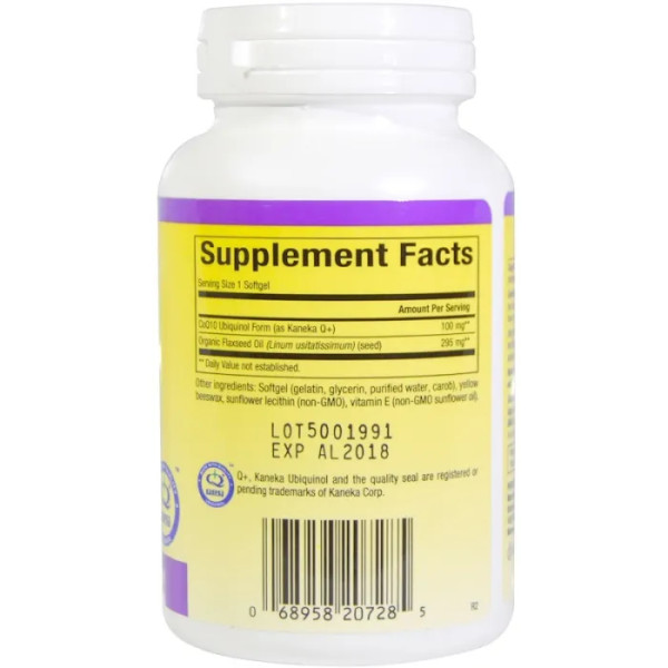 Коензим Q10, Ubiquinol CoQ10, Natural Factors, Убіхінол, 100 мг, 120 капсул