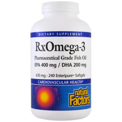 Рыбий жир омега 3, Natural Factors Rx Omega 3, EPA 400 мг DHA 200 мг, 240 капсул