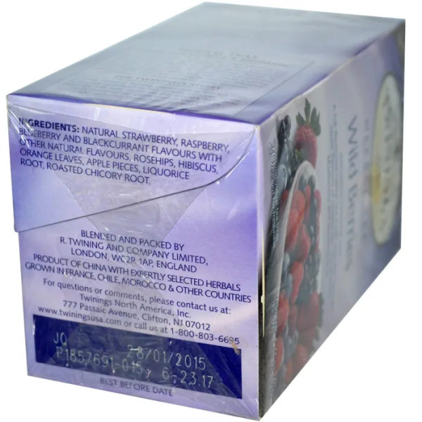 Трав'яний чай, Herbal Tea, Twinings, дикі ягоди, 20 пакетиків, 40 г