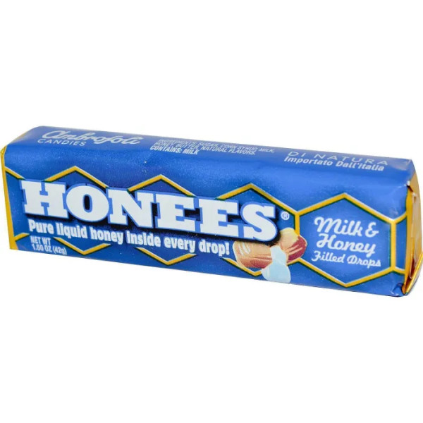 Льодяники мед, молоко, Milk & Honey Filled Drops, Honees, 42 м