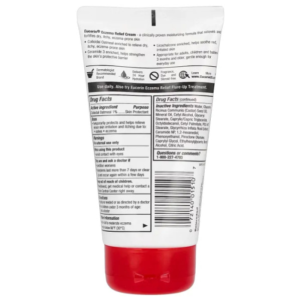 Крем для тіла від екземи, Eczema Relief Body Cream, Eucerin, без аромату, 141 г