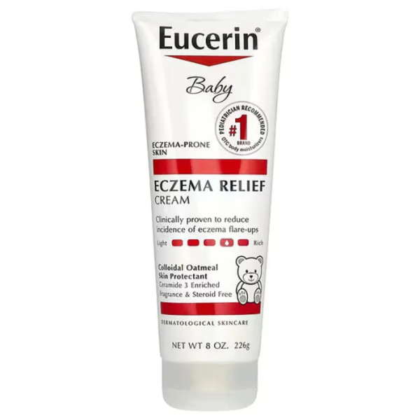 Крем для тіла дитячий, Eczema Relief Cream, Eucerin, від екземи, без запаху, 226 г