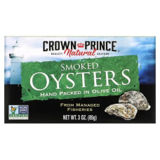 Устриці копчені, в оливковій олії, Crown Prince Natural Smoked Oysters, 85 г