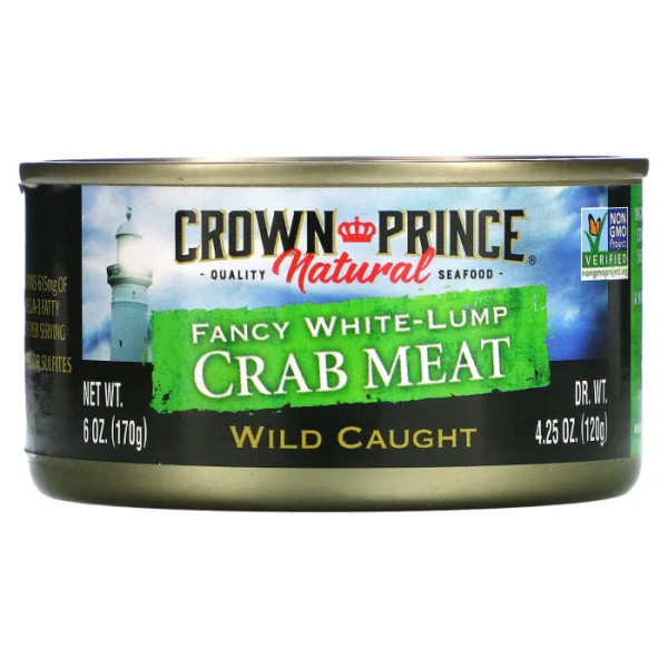 Крабове м'ясо, Crab Meat, Crown Prince Natural, біле, незвичайне, 170 г