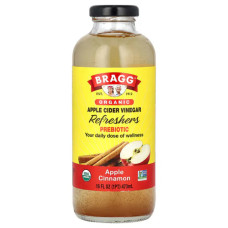 Яблучний оцет органічний пребіотик, Bragg Organic Apple Cider Vinegar Refreshers, яблуко та кориця 473 мл