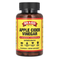 Яблучний оцет, Apple Cider Vinegar Bragg, 90 капсул