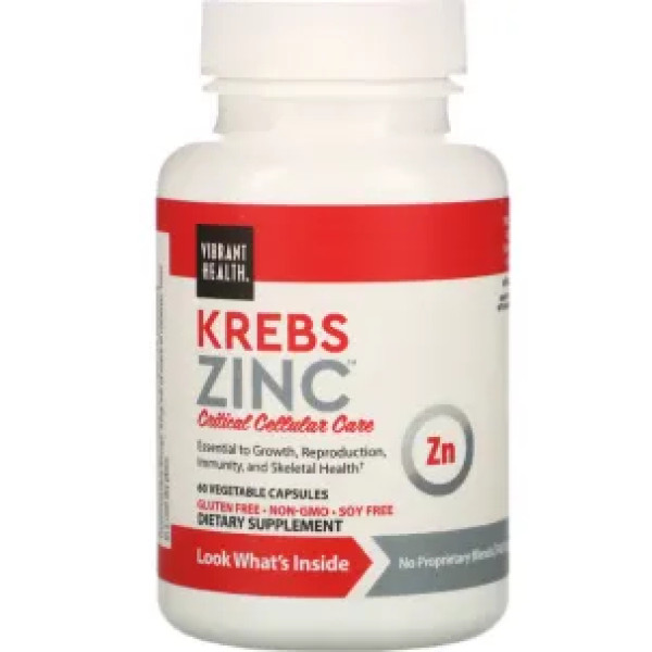 Цинк Кребса, Krebs Zinc, Vibrant Health, 60 рослинних капсул