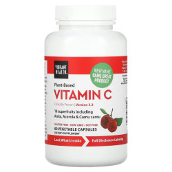 Витамин C растительный, Vibrant Health Vitamin C, 60 растительных капсул