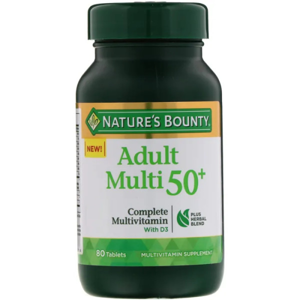 Мультивітамінний комплекс 50+, Complete Multivitamin with D3, Nature's Bounty, 80 таблеток