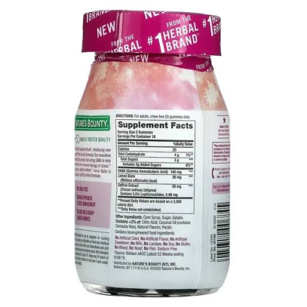 Підтримка при стресі та покращення настрою, Stress Comfort, Nature's Bounty, лісові ягоди, 36 жувальних цукерок