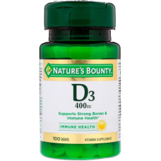 Вітамін D3 400 МЕ, Vitamin D3 від Nature's Bounty, 100 таблеток
