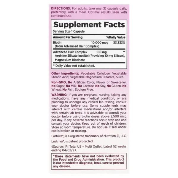 Вітаміни для росту волосся, Hair Growth, Nature's Bounty, Optimal Solutions, 30 капсул
