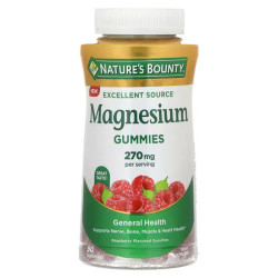 Магний жевательный вкус малины 270 мг, Nature's Bounty Magnesium Gummies, 90 жевательных конфет (90 мг на конфету)