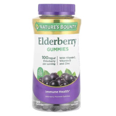 Бузина для імунітету жувальні, Nature's Bounty Elderberry, з вітаміном C, вітаміном D та цинком, 120 жувальних цукерок