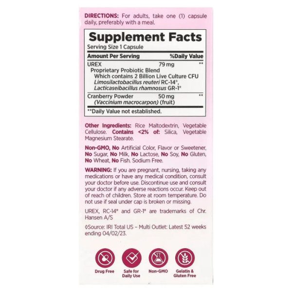 Пробіотик для стабілізації рівня pH, Healthy PH Balance + Cranberry, Nature's Bounty, для жінок, 30 капсул