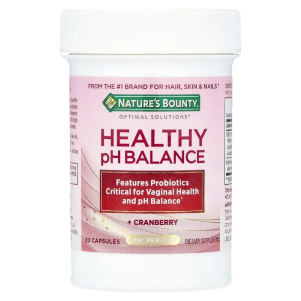 Пробіотик для стабілізації рівня pH, Healthy PH Balance + Cranberry, Nature's Bounty, для жінок, 30 капсул
