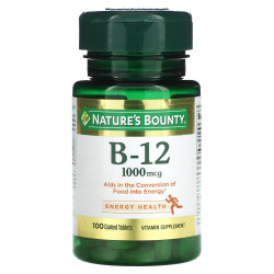 Витамин B-12 1000 мкг, Nature's Bounty Vitamin B-12, 100 таблеток покрытых оболочкой