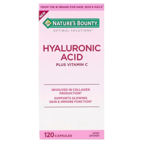 Гіалуронова кислота та вітамін C, Hyaluronic Acid Plus Vitamin C, Nature's Bounty, 120 капсул