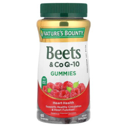 Коэнзим CoQ-10 с экстрактом свеклы, Beets & CoQ-10 Gummies Nature's Bounty, вкус малина, 60 жевательных конфет
