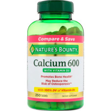 Кальцій 600, з вітаміном D3, Calcium 600 with Vitamin D3 Nature's Bounty, 250 таблеток