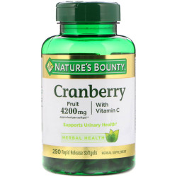 Журавлина с витамином С, Nature's Bounty Cranberry, 250 капсул