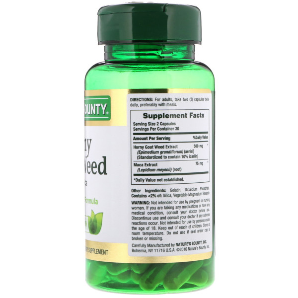 Горянка і Мака (Horny Goat Weed with Maca), Nature's Bounty, 60 капсул