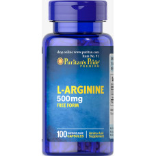 L-аргинин 500 мг, Puritan's Pride L-Arginine, 100 капсул