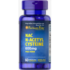 N-ацетилцистеин 600 мг, N-Acetyl Cysteine (NAC) Puritan's Pride, 60 капсул