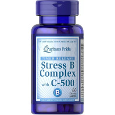 В-комплекс от стресса с витамином C, Puritan's Pride Stress Vitamin B-Complex, 60 каплет