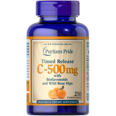 Витамин C 500 мг, Puritan's Pride Vitamin C, с шиповником, 250 каплет