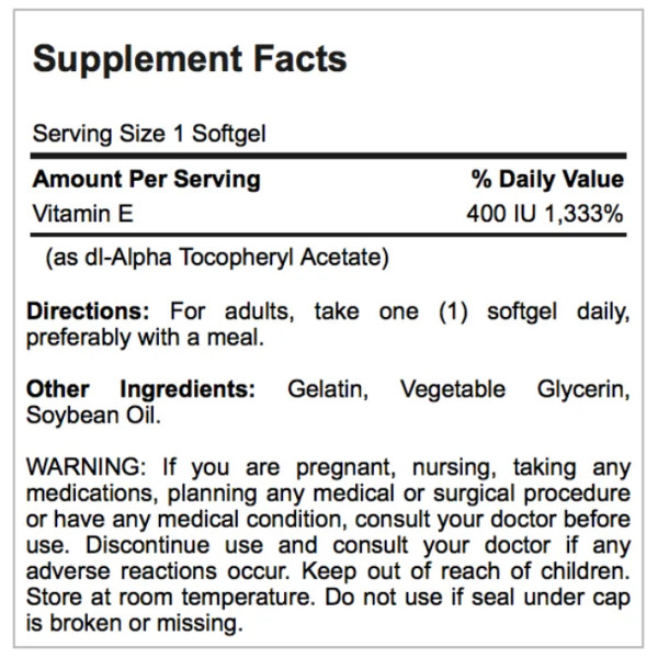 Вітамін Е-400, Vitamin E, Puritan's Pride, 400 МО, 50 гелевих капсул
