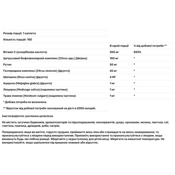 Вітамін С комплекс, Super C-500 Complex, Puritan's Pride, 100 капсул