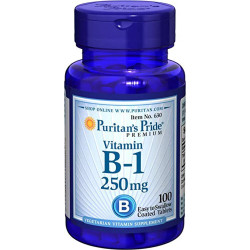 Вітамін B1 250 мг, Puritan's Pride Vitamin B-1, 100 таблеток