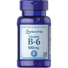 Вітамін B6 100 мг, Puritan's Pride Vitamin B-6 (Pyridoxine Hydrochloride), 250 таблеток