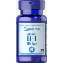 Вітамін B1 100 мг, Puritan's Pride Vitamin B-1, 100 таблеток