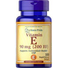 Вітамін E 90 мг (200 МО), Puritan's Pride Vitamin E, 100 гелевих капсул