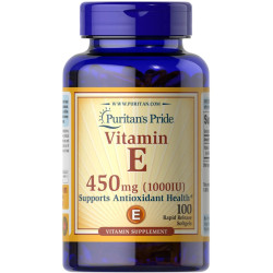 Вітамін E 450 мг (1000 МО), Puritan's Pride Vitamin E, 100 капсул